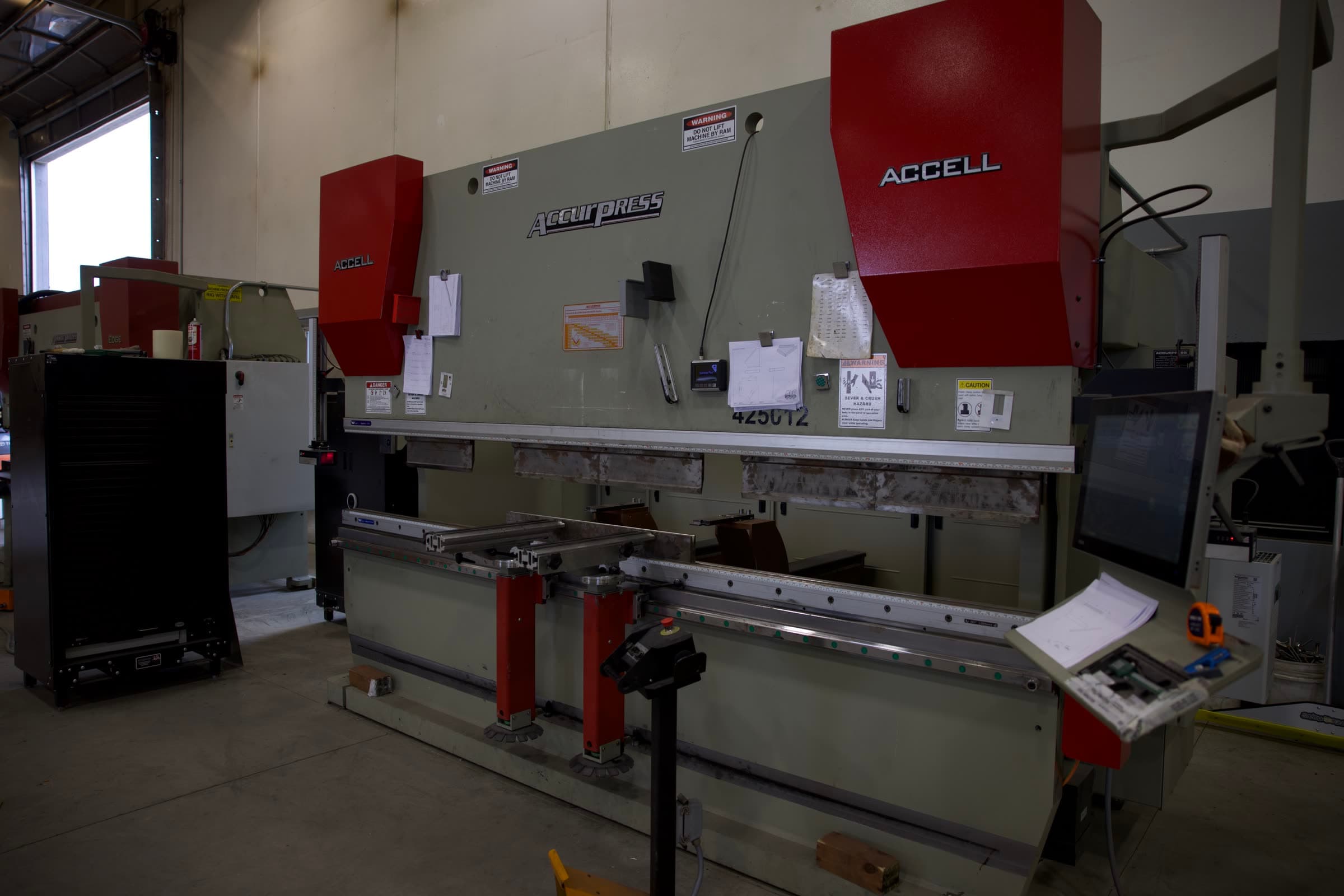 Accurpress Accell CNC press brake on Ridgeland's shop floor
